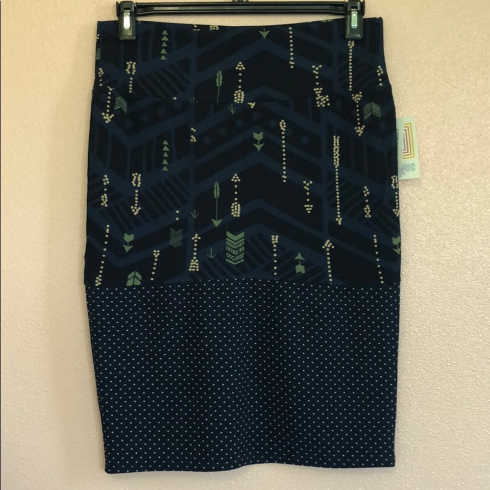 NWT Navy LuLaRoe Cassie Pencil Skirt with Arrows